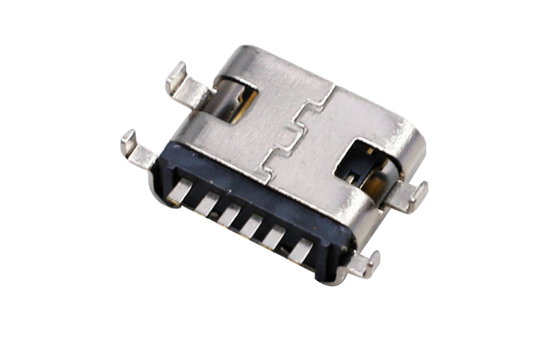 104316072-TYPE-C 6P母座沉板0.8 外殼4腳插板 充電連接器 104316072-TYPE-C 6P母座沉板0.8 外殼4腳插板 充電連接器