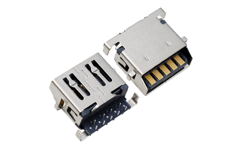 104013113-usb3.0母座 反沉1.36 斜口四插腳黑膠連接器 USB3.0插座母頭 104013113-usb3.0母座 反沉1.36 斜口四插腳黑膠連接器 USB3.0插座母頭